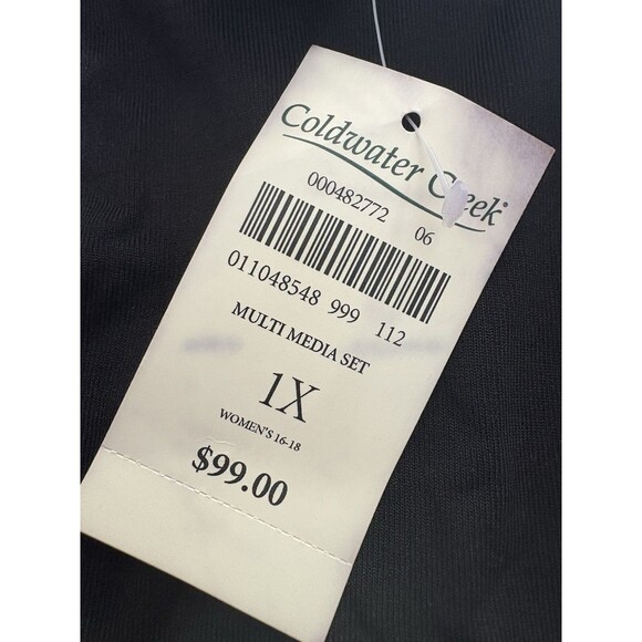 Coldwater Creek Velvet Burnout Coat Womens 1X Black Brown Lace Whimsigoth Vamp - Picture 8 of 16